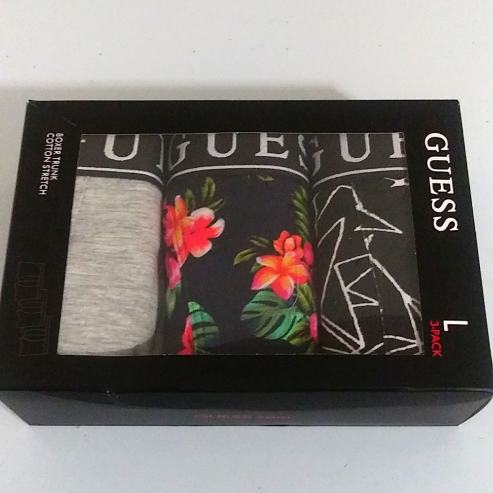 GUESS-"Special Edition"-3 Pack. Boxer Trunk Cotton Stretch. Size L